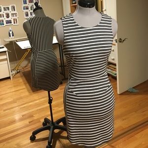 Gray and White Striped Dress Silence + Noise